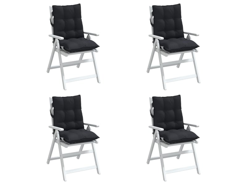  Lot de 4 coussins d'extérieur, coussins de chaise noir 100 x 50 x 7 cm cf56417  - Conforama D