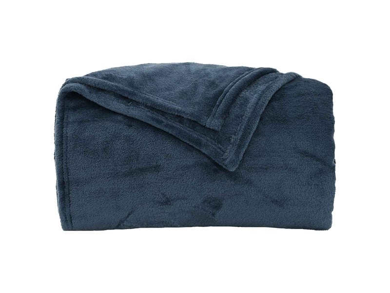 Plaid canapé bleu marine 240x270 cm 1.69 kg polaire - Conforama D