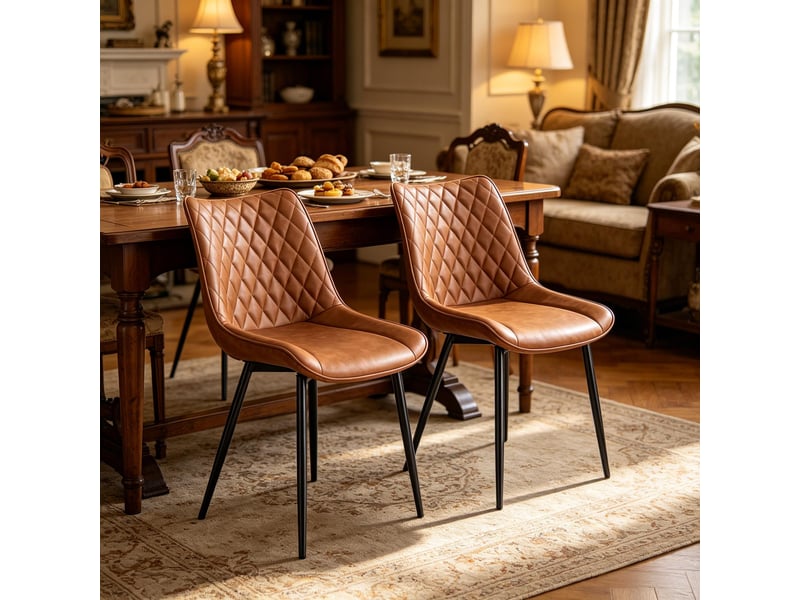 Chaises élégance lot de 2, rembourrées, dossier courbé, salle à manger, bureau et salon moderne - Conforama E