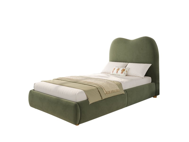 Modenvie lit coffre enfant 90x200 cm - avec rangement intégré, sommier inclus, sans matelas - vert - Conforama A