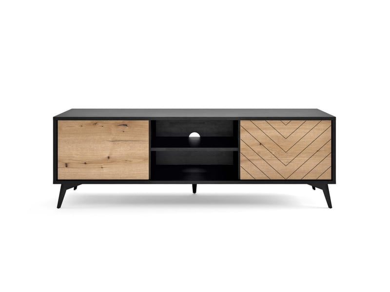  Meuble tv varena avec 2 portes et 4 étagères en bois VARENA - Conforama A