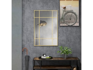 Miroir rectangulaire de porte coloris doré <strong></strong> <strong></strong> - 90 cm x 2 cm