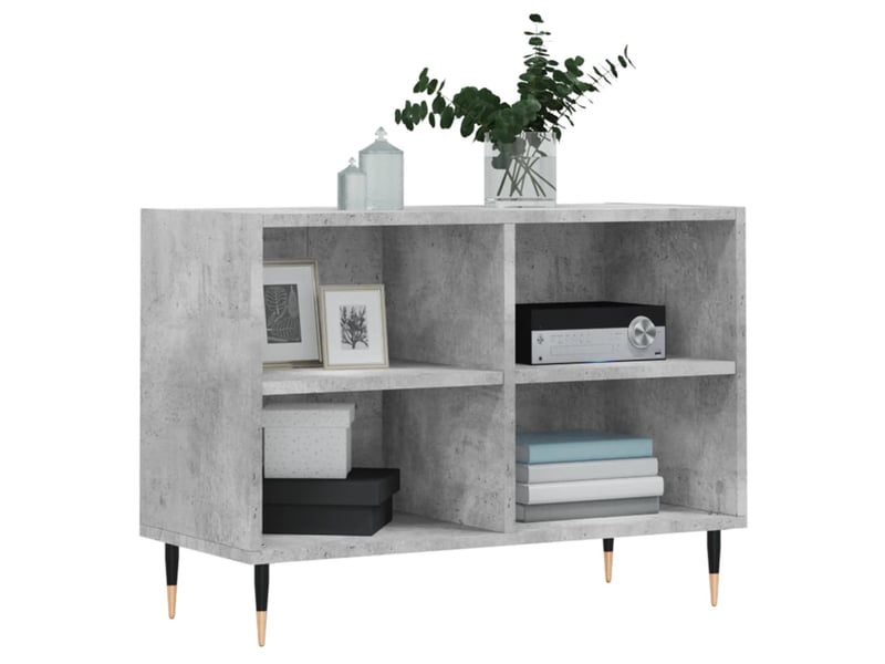  Meuble tv - banc tv - meuble de rangement gris béton 69,5x30x50 cm bois d'ingénierie  - Conforama C