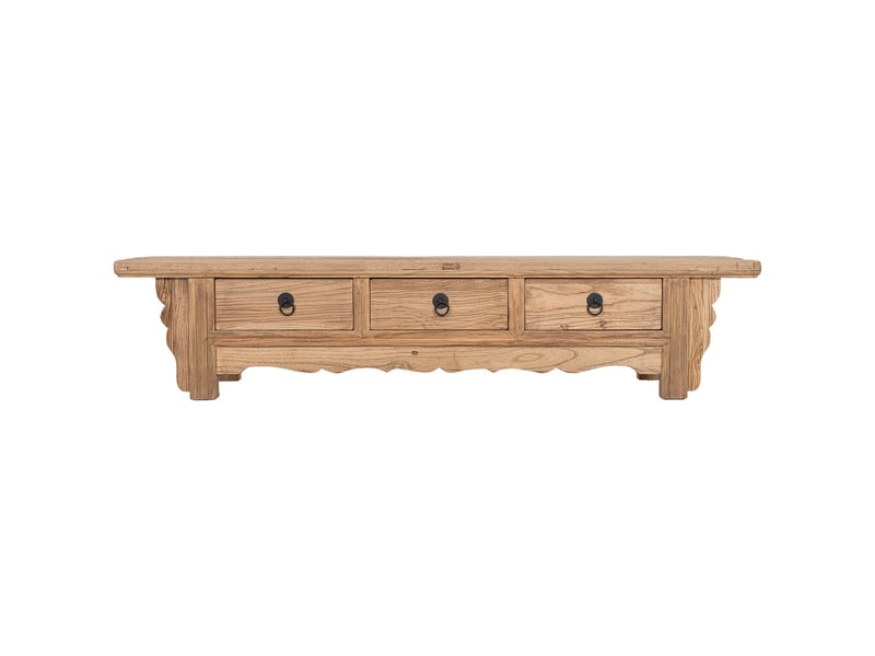  Meuble bas en bois beige 160x40x35 cm h  - Conforama C