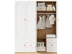 Armoires modenvie lot de 2 à 2 portes avec tiroirs et penderie 80 x 50 x 200 cm blanc