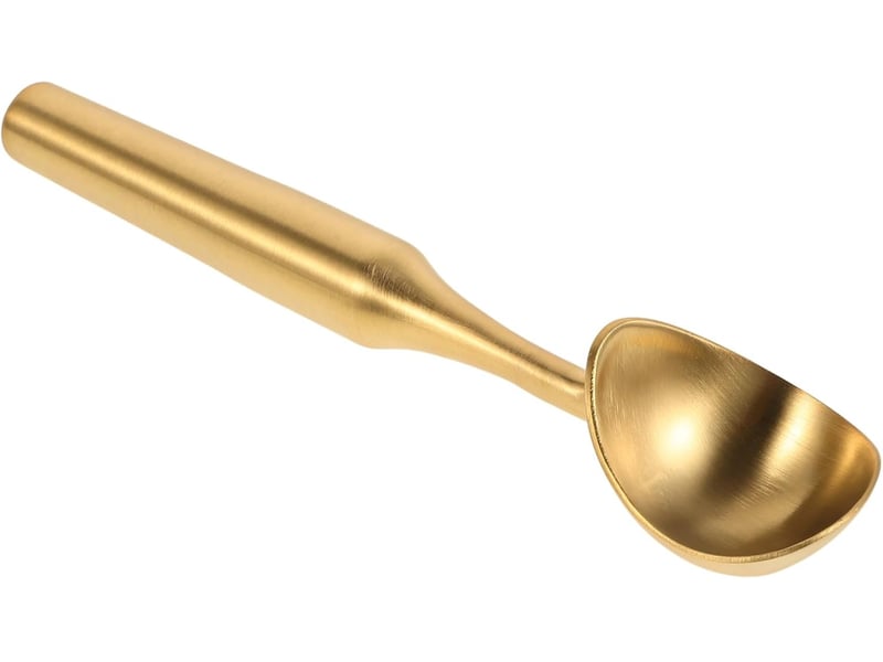  Cuillère à crème glacée inox dorée manche long antiadhésive facile à nettoyer pour boules de fruits glace et pâte à biscuits outil polyvalent  - Conforama A
