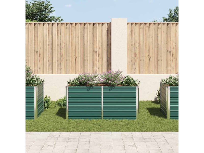  Jardinière - bac à fleurs 160 x 80 x 77 cm acier galvanisé vert  - Conforama C