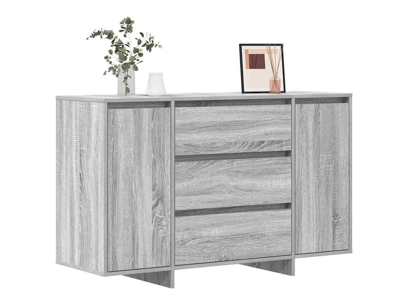  Buffet - bahut - meuble de rangement gris sonoma 120 x 41 x 75 cm bois d'ingénierie  - Conforama C