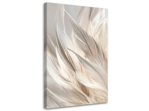 Tableau moderne, plumes blanches délicates dans un style bohème 40x60