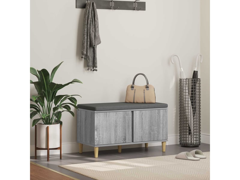  Banc d'entrée, banc interieur avec coussin gris sonoma 80x38x46 cm shl71508  - Conforama B