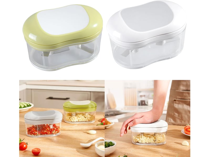  Hachoir à ail manuel à pousser à la main, hachoir à légumes portable pour la cuisine à la maison  - Conforama B