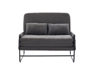 Canapé convertible 2 places - 104x85x92cm - banquette lit pliable dossier réglable tissu chenille et métal - gris
