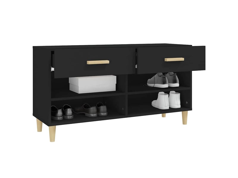  Meuble à chaussure, armoire à chaussures noir 102x35x55 cm bois d'ingénierie  - Conforama E