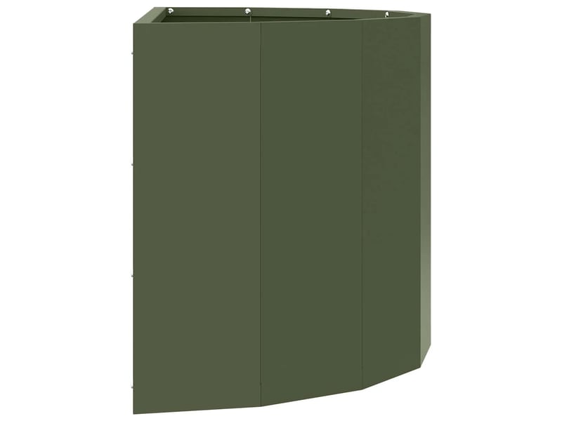  Jardinière demi-ronde design moderne extérieur 60 x 30 x 35 cm en acier vert olive 02_0052939  - Conforama C