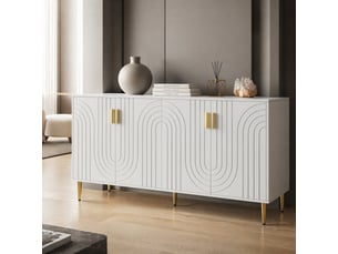 Buffet 4 porte(s)  0 tiroir(s) <strong>MODENVIE</strong> <strong></strong> - 152 cm coloris blanc 