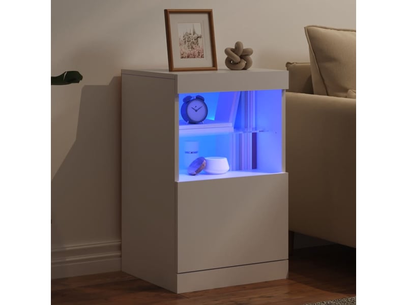Buffet - bahut - meuble de rangement avec lumières led blanc 41x37x67 cm - Conforama D