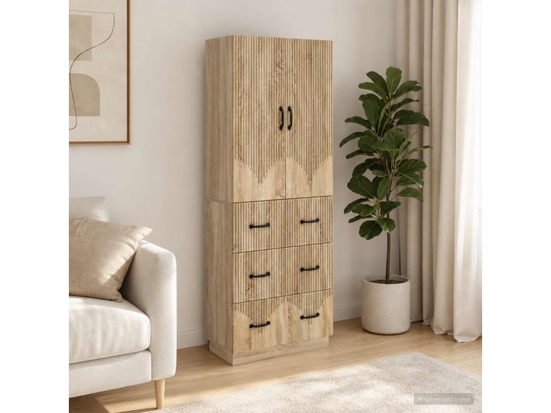 Ensemble de meubles 2 pcs, rangement de salon 66 x 34,5 x 87 cm bois d'ingénierie shl2354 - Conforama B