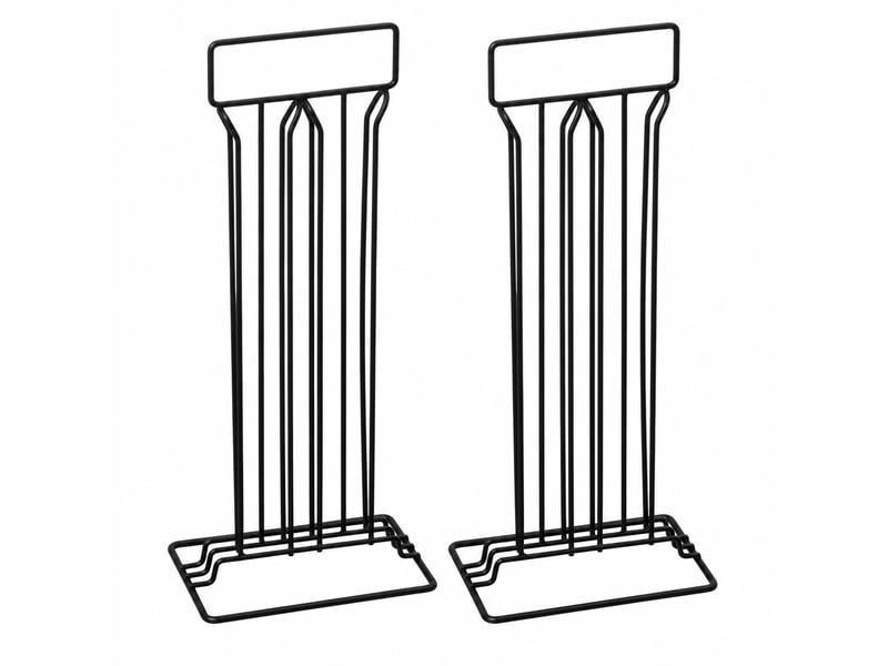 Lot de 2 porte-capsules vertical de café en métal noir mat pour 36 capsules - longueur 15 x profondeur 10 x hauteur 38 cm - Conforama A