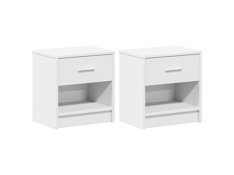  Lot de 2 tables de chevet - cabinet de chevet - table de nuit avec tiroir blanc 39x28x41 cm  - Conforama A