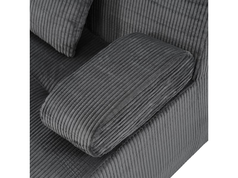  Canapé modulaire 4 places, modules combinables, sans montage, haute résilience, charge 400 kg, 65x90x311cm, velours côtelé, gris  - Conforama E