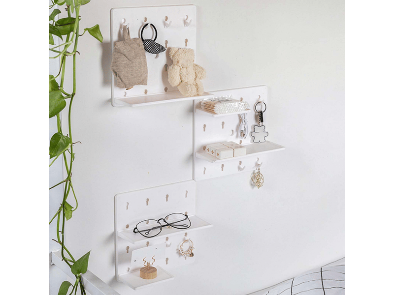  Étagère murale de chevet autocollante, forte capacité de charge, espace de rangement supplémentaire pour dortoir, chambre, salle de bain, cuisine  - Conforama D