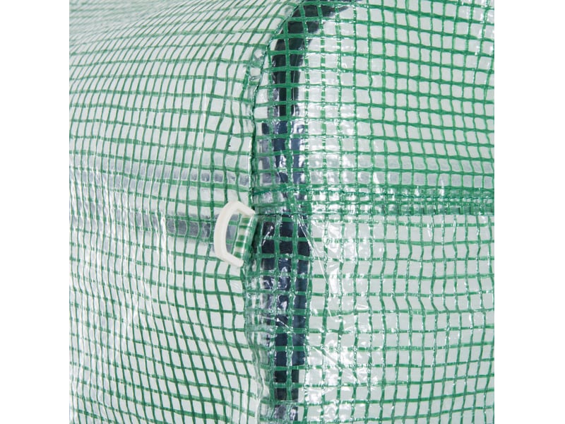  Serre de jardin tunnel 397x300x200 cm – verte – 8 fenêtres enroulables, porte zippée et protection uv  - Conforama E