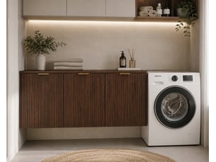 Ensemble de meubles bas flow noyer foncé 120 cm avec panier à linge