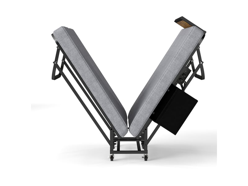  Lit pliant avec matelas 80x190 cm - mousse mémoire, port usb, roulettes, charge 204 kg  - Conforama E