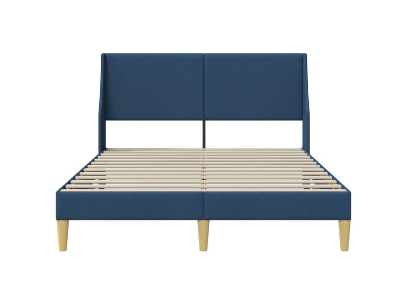  Lit double- lit adulte -  cadre de lit uni avec tête de lit bleu 120 x 190 cm tissu  - Conforama C