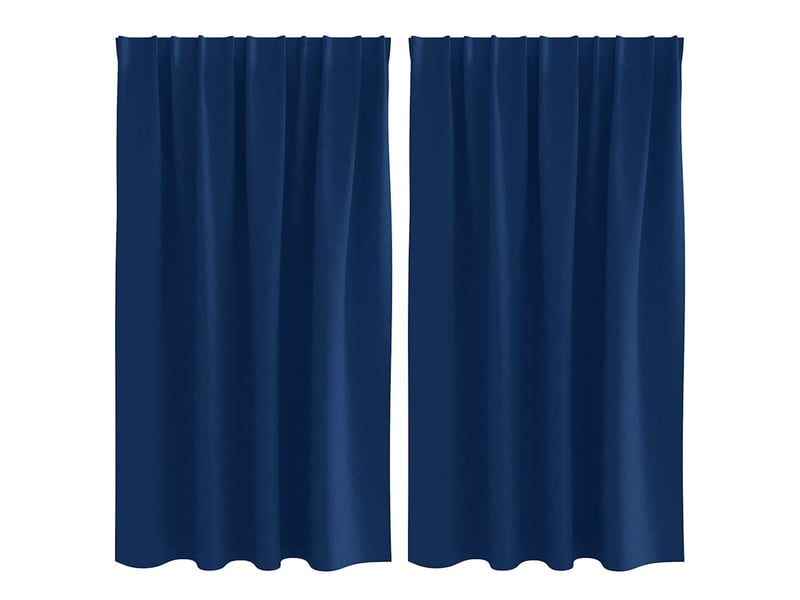 Lot de 2 rideaux occultants, rideaux black-out avec anneaux bleu foncé 140 x 140 cm cf44598 - Conforama A