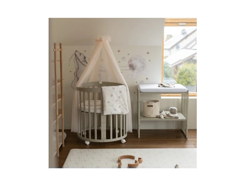  Lit bébé évolutif 7 en 1 ovale - olive waldin OWAL-O - Conforama C