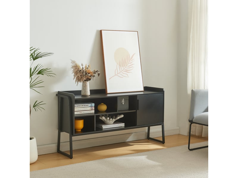  Meuble tv storfjord 120 x 34 x 63 cm noir [en.casa] Storfjord - Conforama B