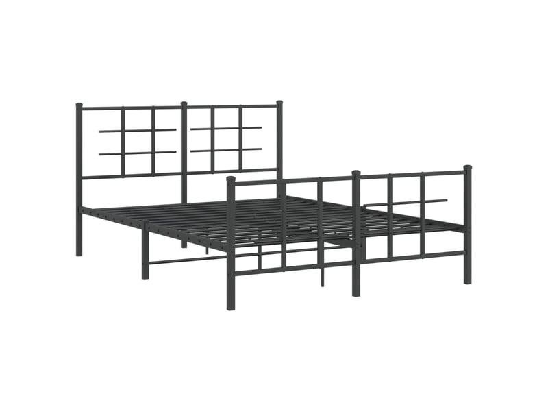 Lit double- lit adulte -  cadre de lit métal sans matelas avec pied de lit noir 135x190cm  - Conforama B