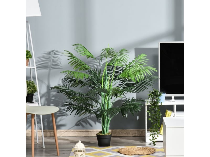  Palme artificielle 125cm avec 18 frondes pour le salon balcon  - Conforama B