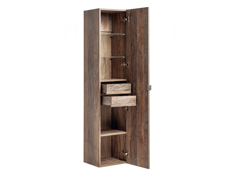 Ensemble salle de bain double vasques 160 cm + 4 éléments - rosario oak - Conforama D