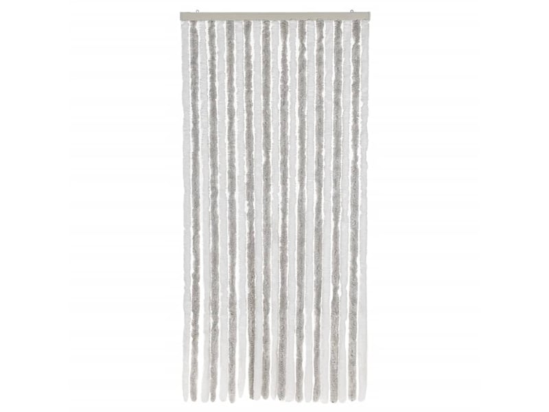  Rideau anti-mouches, moustiquaire gris clair et blanc 90x220 cm chenille cf43536  - Conforama C