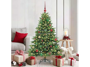 Sapin de noël - arbre de noël artificiel avec 150 led vert 150 cm pe et pvc