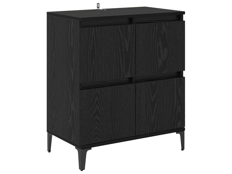  Buffet - bahut - meuble de rangement chêne noir 60 x 35 x 70 cm bois d'ingénierie et fer  - Conforama A
