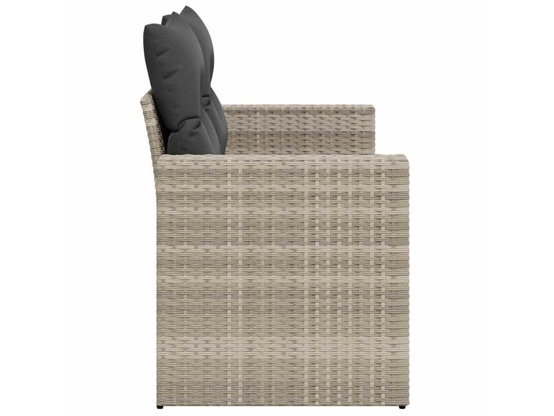  Canapé de jardin 2 places et coussins gris clair résine tressée  - Conforama E
