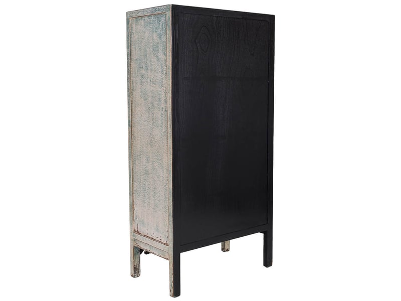  Armoire en bois bleu et blanc 90x50x180h cm  - Conforama D