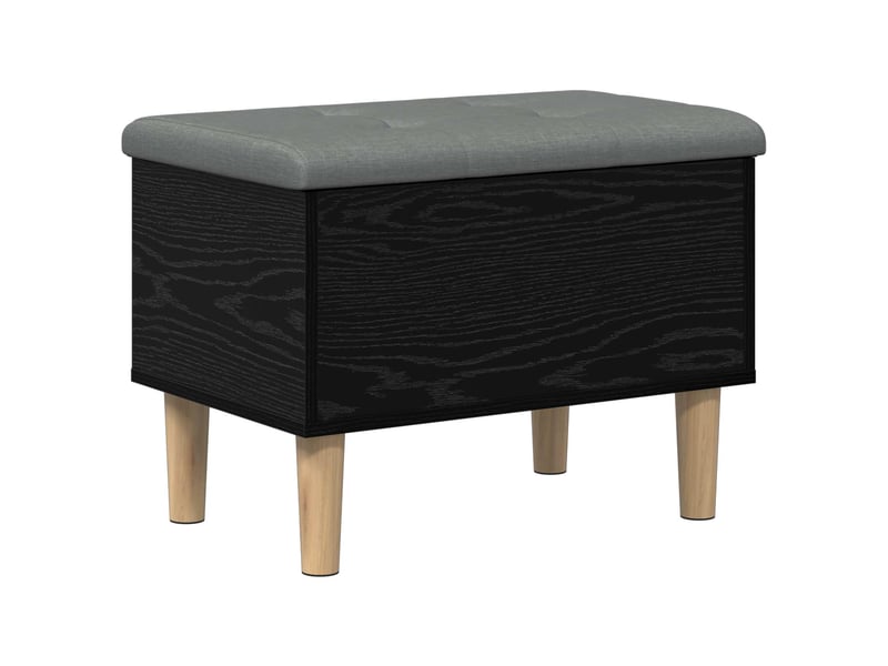  Banc chambre, banc de rangement avec coussin chêne noir 62x42x46 cm  - Conforama A