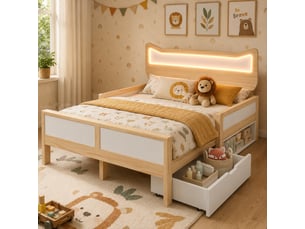 Lit simple 140x200 cm Morn Vibe coloris blanc