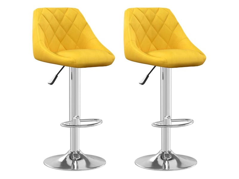  Lot de 2 tabouret de bar, chaise de bar jaune moutarde velours shl16800  - Conforama A