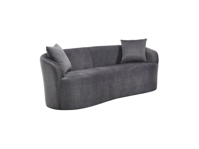 Canapé droit nyjy 2 places en velours – gris graphite – 178 x 67 x 70 cm - Conforama A