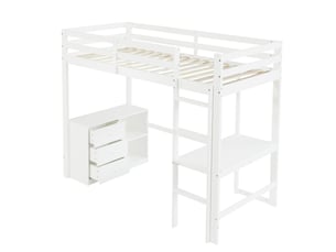 Lit mezzanine 90x200 cm Sol Morn coloris blanc