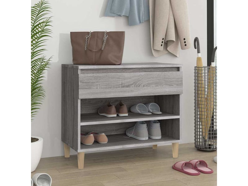  Meuble à chaussure, armoire à chaussures sonoma gris 70x36x60 cm bois d'ingénierie  - Conforama B
