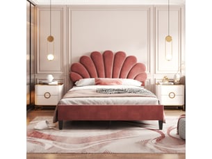 Lit 2 places 140x200 cm OOIILLEE  Luxe haut de gamme coloris rouge