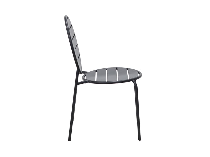  Lot de 4 chaises de jardin dossier rond en métal gris - baca  - Conforama C