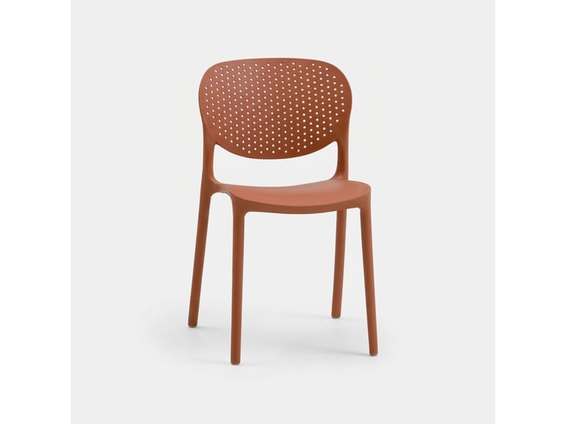  Lot de 2 chaises de salle à manger empilables marcelli - rouge  - Conforama C