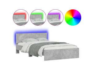 Lit 2 places 135x190 cm    coloris gris